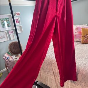 a new day Red Satin-Look Wide Leg Pants